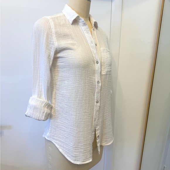 Lola River White Gauze Button Down Shirt XS | Lightweight Cotton | NWT - Picture 5 of 6